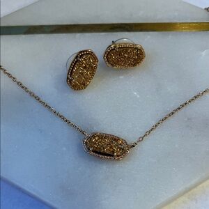Kendra Scott Rose Gold Druzy Set
